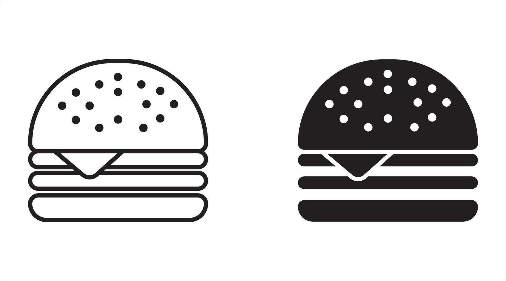 Burger icon set. cheese burger Symbol. hamburger sign. for mobile concept and web design. illustration on white background vector