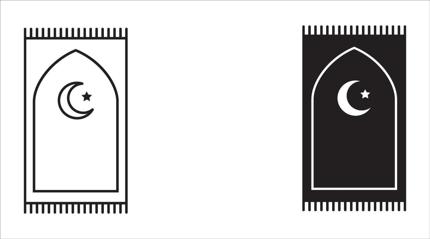Prayer rug icon set. Traditional Islamic Background. illustration on white background. vector
