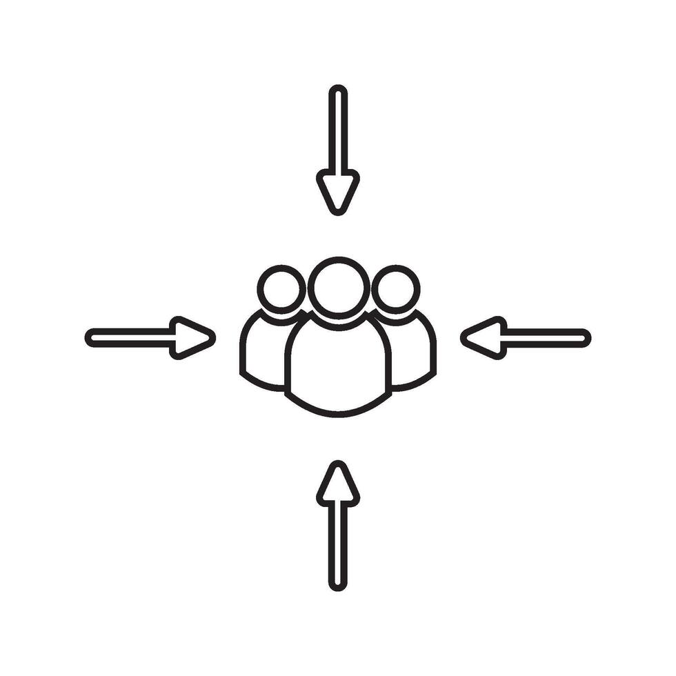 Assembly point icon. Gathering location. illustration. vector
