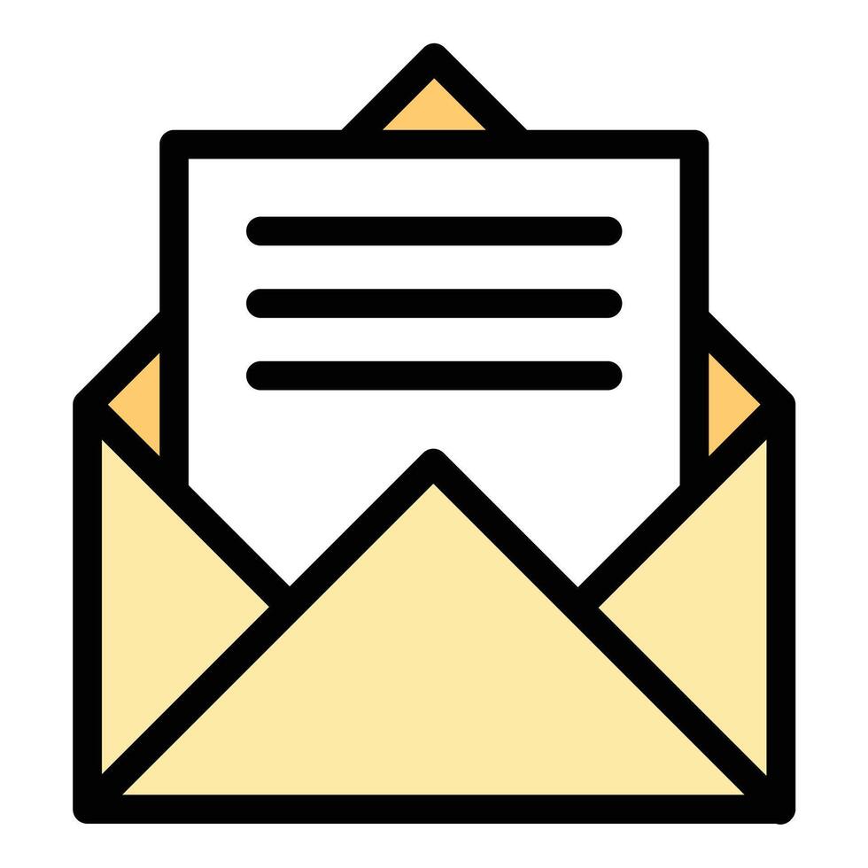 Letter icon in flat line style representing communication correspondence and messaging ideal for mail postal services and written documents concepts. vector