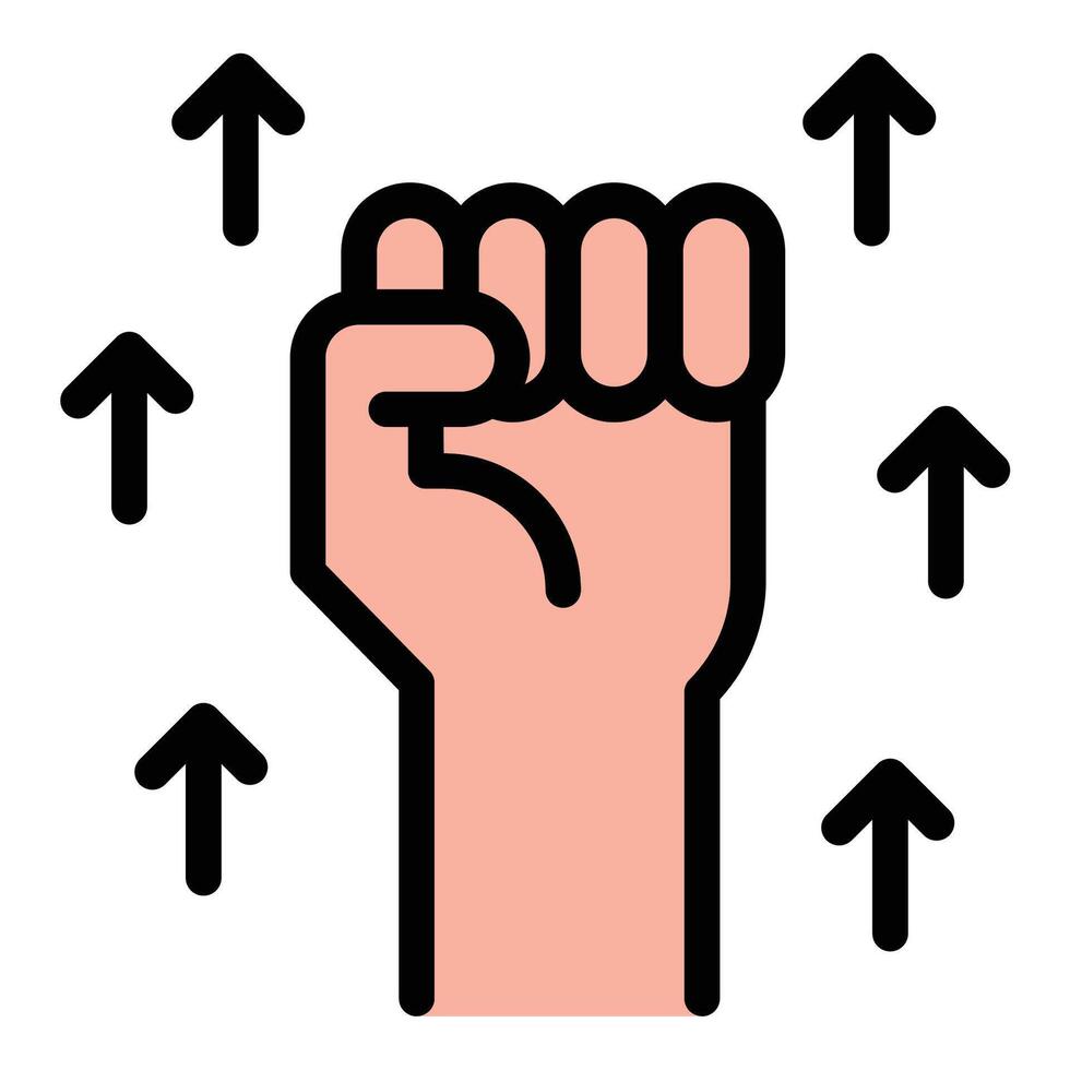 Willpower icon in flat line style representing determination resilience and inner strength ideal for motivation self-discipline and personal growth concepts. vector
