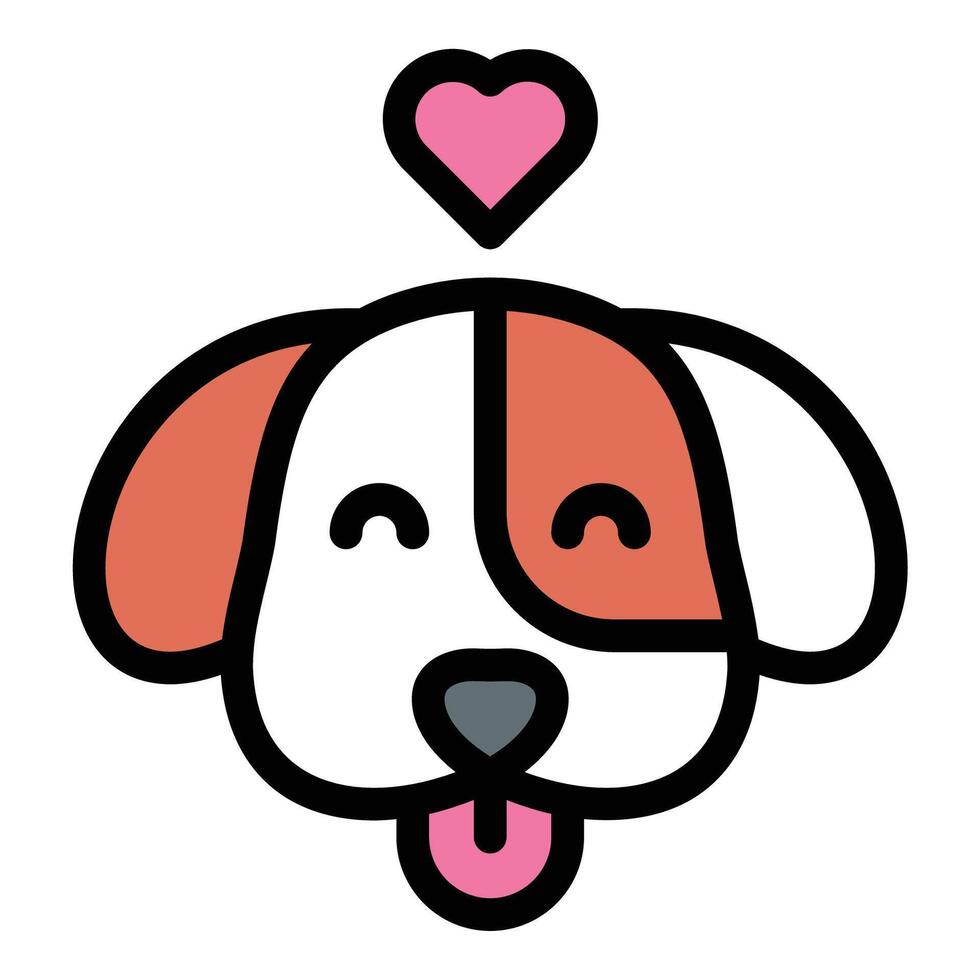 Dog icon in flat line style representing pets loyalty and companionship ideal for animal care veterinary and lifestyle concepts. vector