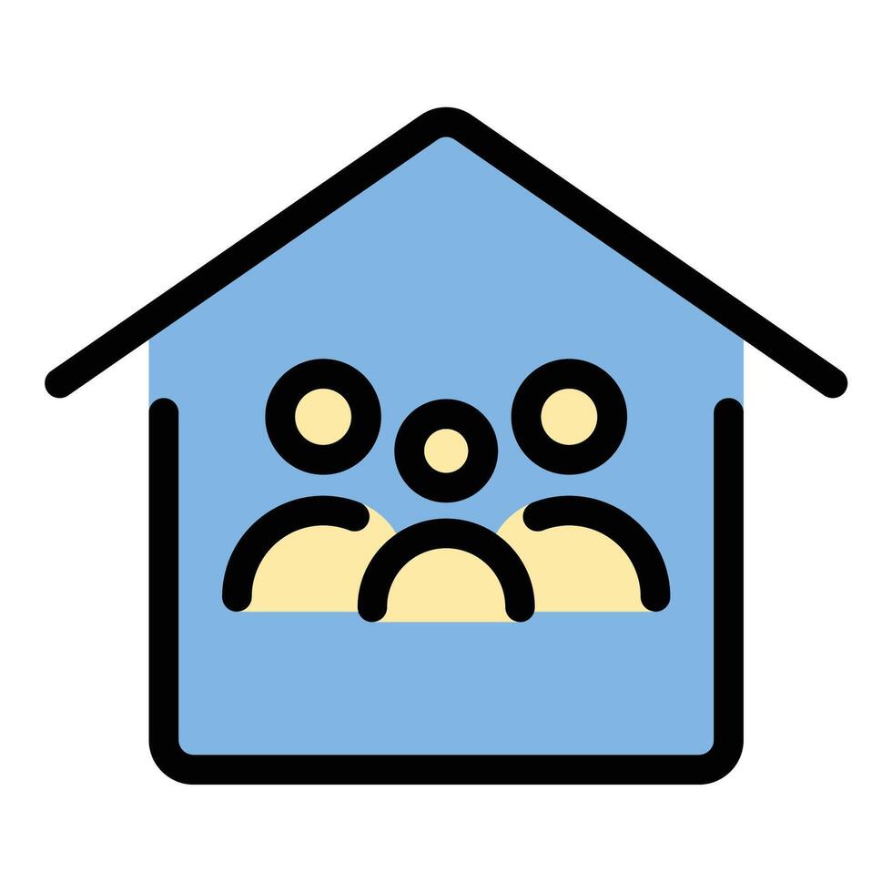 Family icon in flat line style representing relationships unity and togetherness ideal for community parenting and social concepts. vector