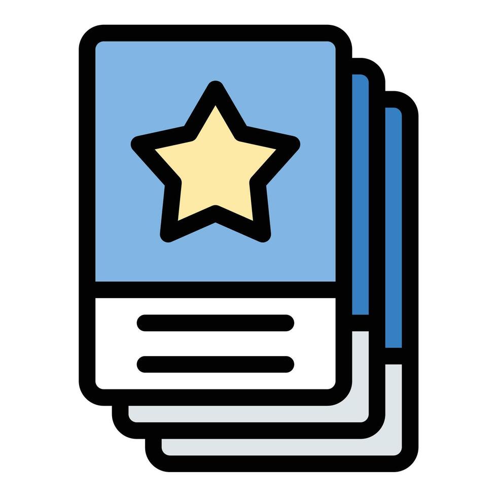 Flash card icon in flat line style representing learning memorization and study aids ideal for education language learning and academic concepts. vector