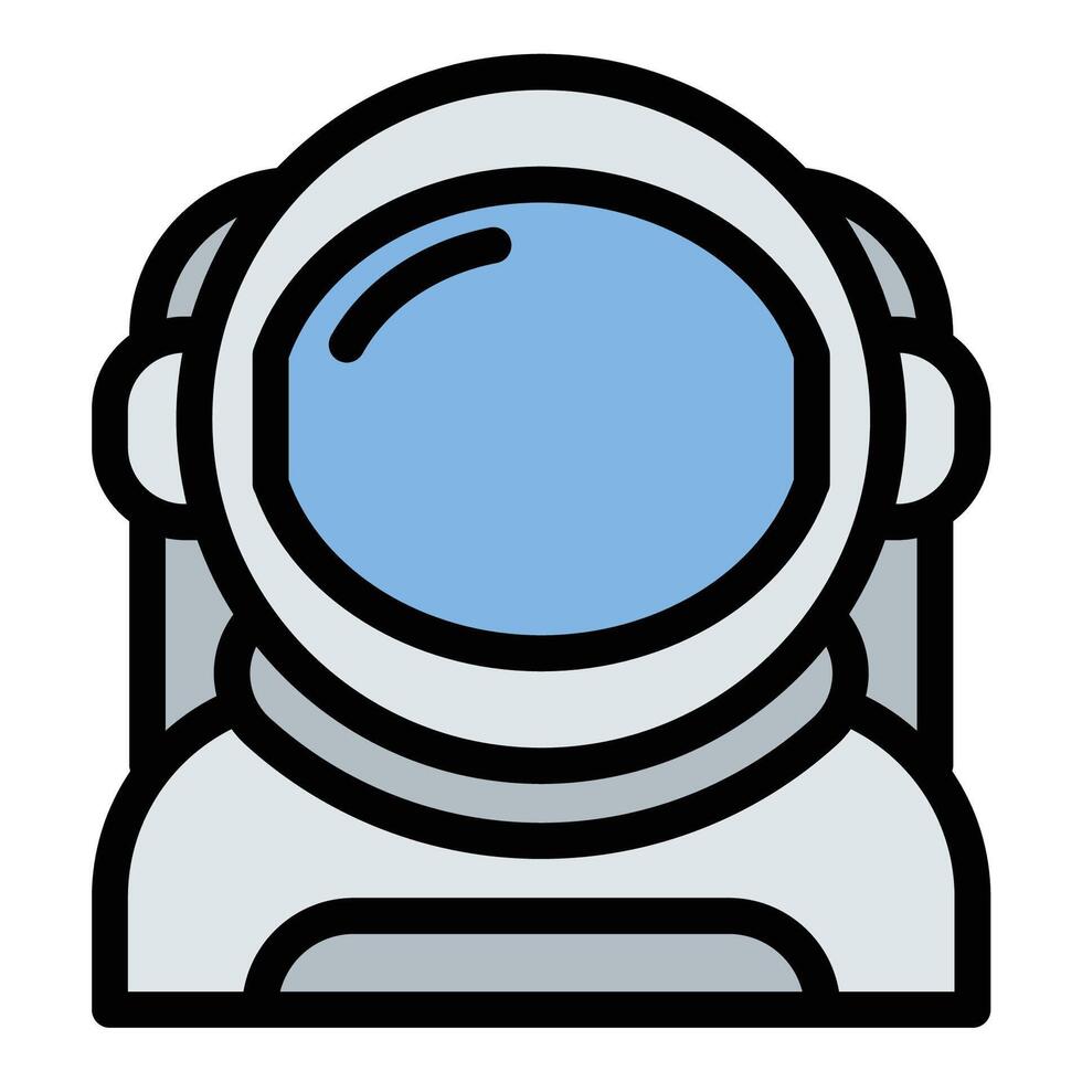 Astronaut icon in flat line style representing space exploration adventure and science ideal for astronomy technology and futuristic concepts. vector