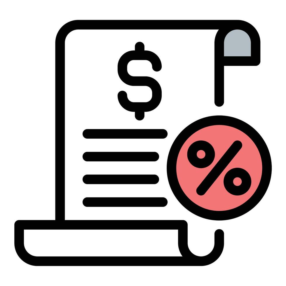 Tax icon in flat line style representing taxation financial obligations and government revenue ideal for accounting business and financial planning concepts. vector