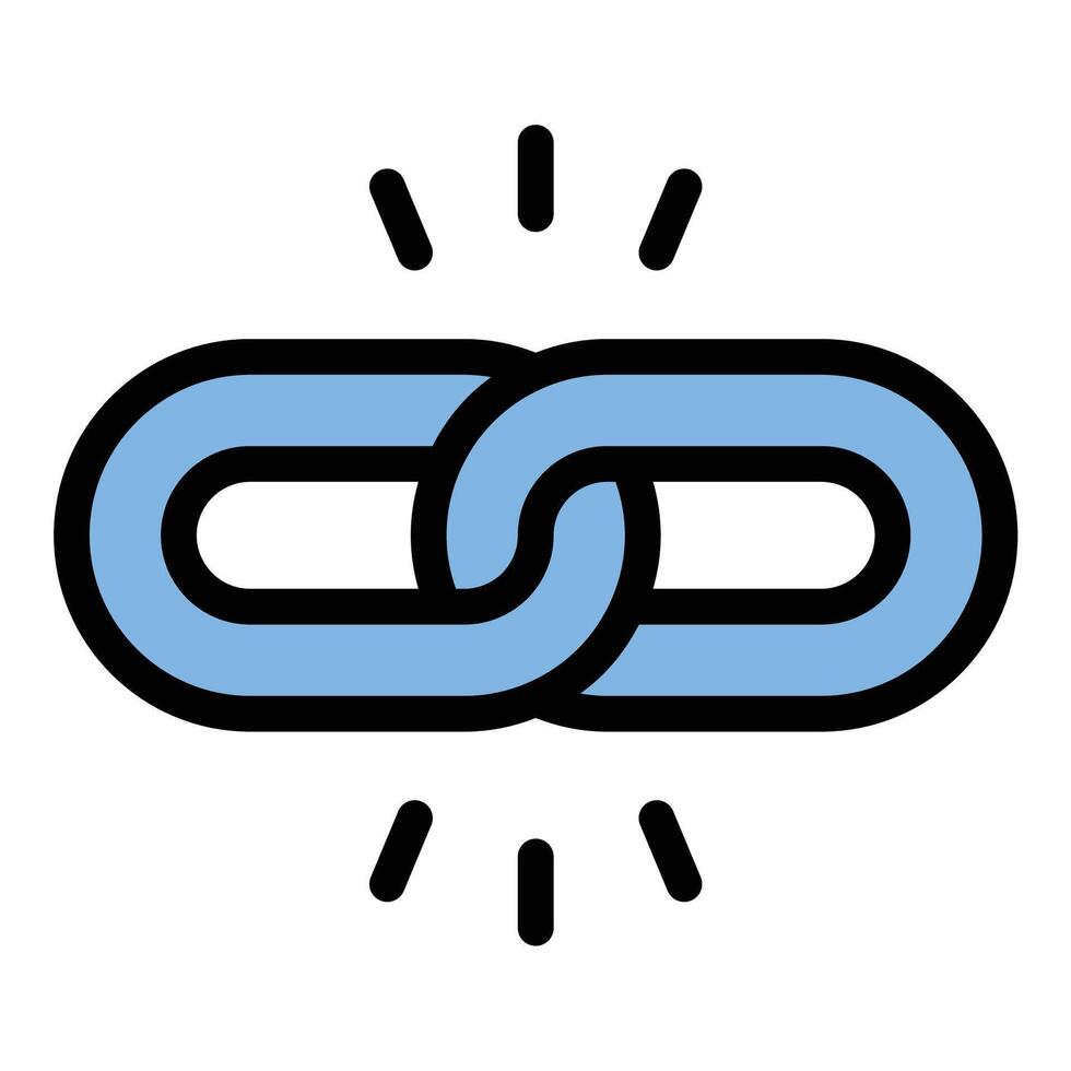 Chain icon in flat line style representing connection strength and linkage ideal for security networking and structural integrity concepts. vector