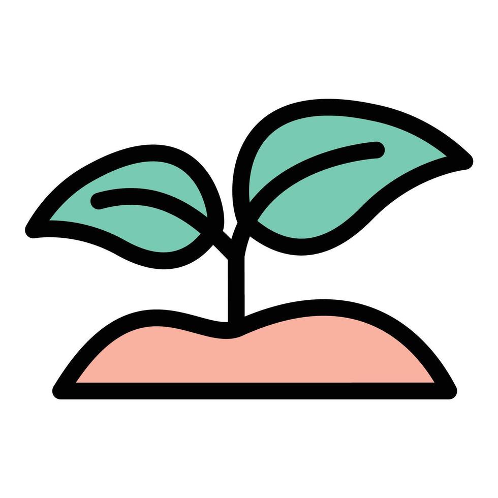 Plant icon in flat line style representing growth nature and sustainability ideal for gardening ecology and environmental concepts. vector