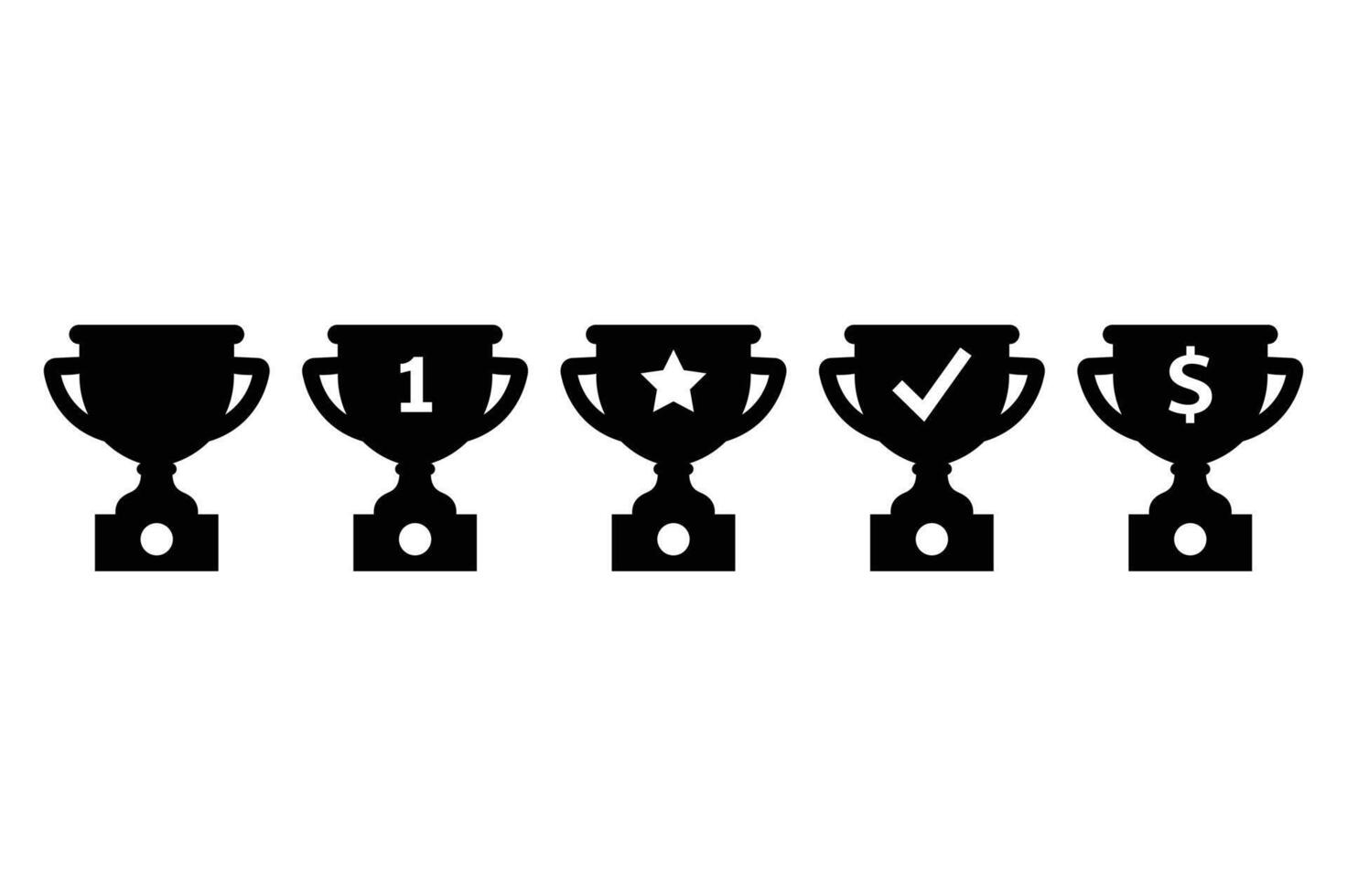 Minimalist Trophy Cup Icons, championship trophy cup, winner trophy cup icons, sports award trophy cup vector