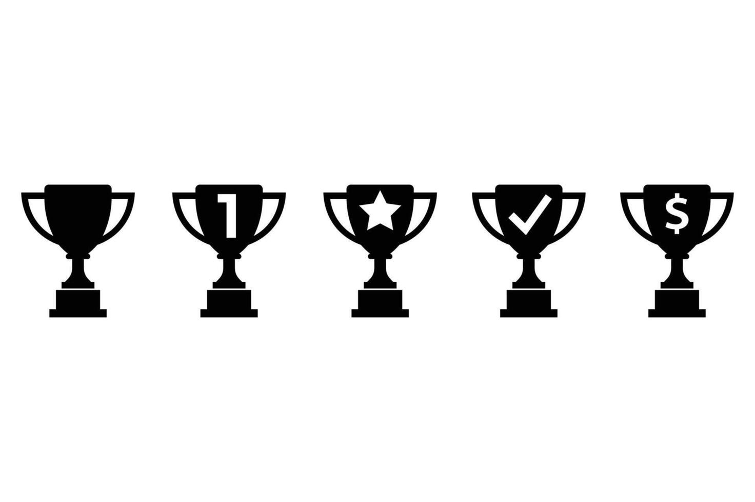 Sports Trophy Icons Bundle, championship trophy cup, winner trophy cup icons, sports award trophy cup vector