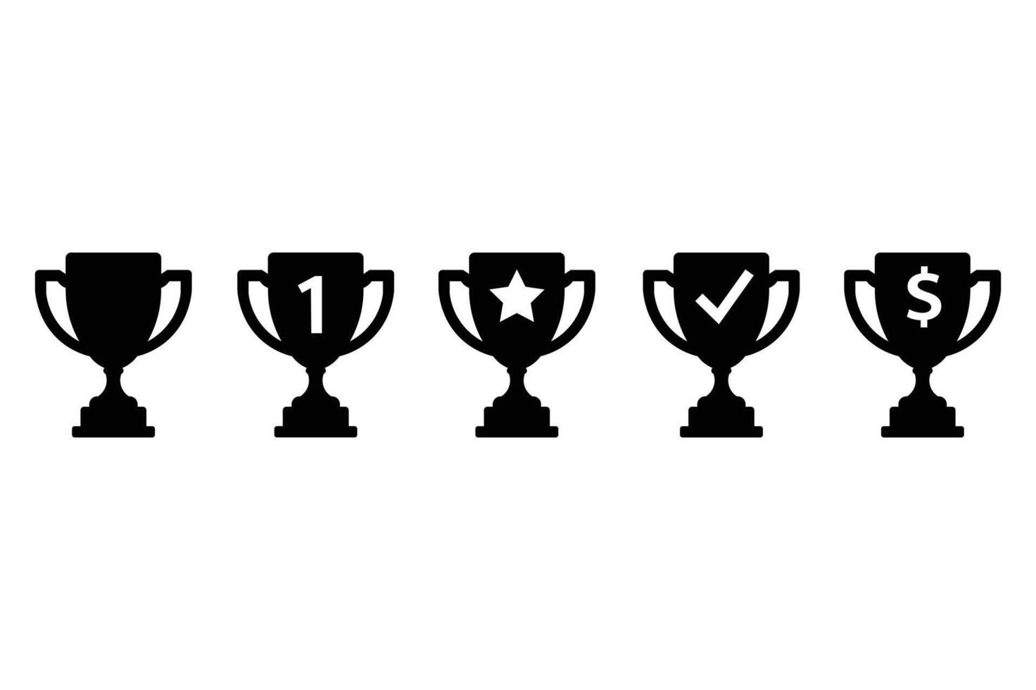 Trophy Cup Icons Collection, championship trophy cup, winner trophy cup icons, sports award trophy cup vector