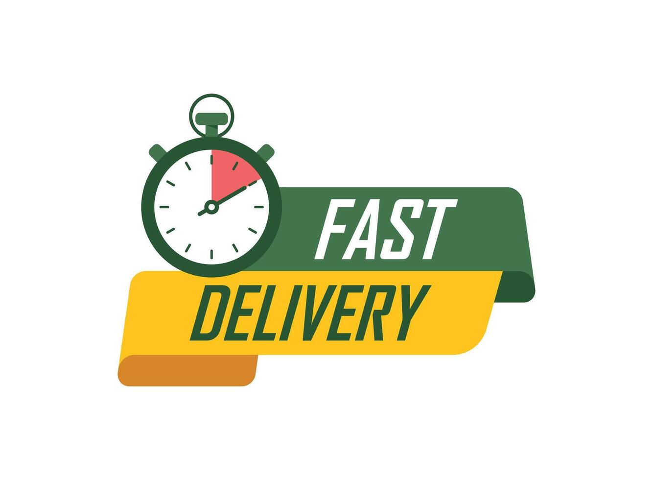 Fast delivery logo with a green and yellow ribbon vector