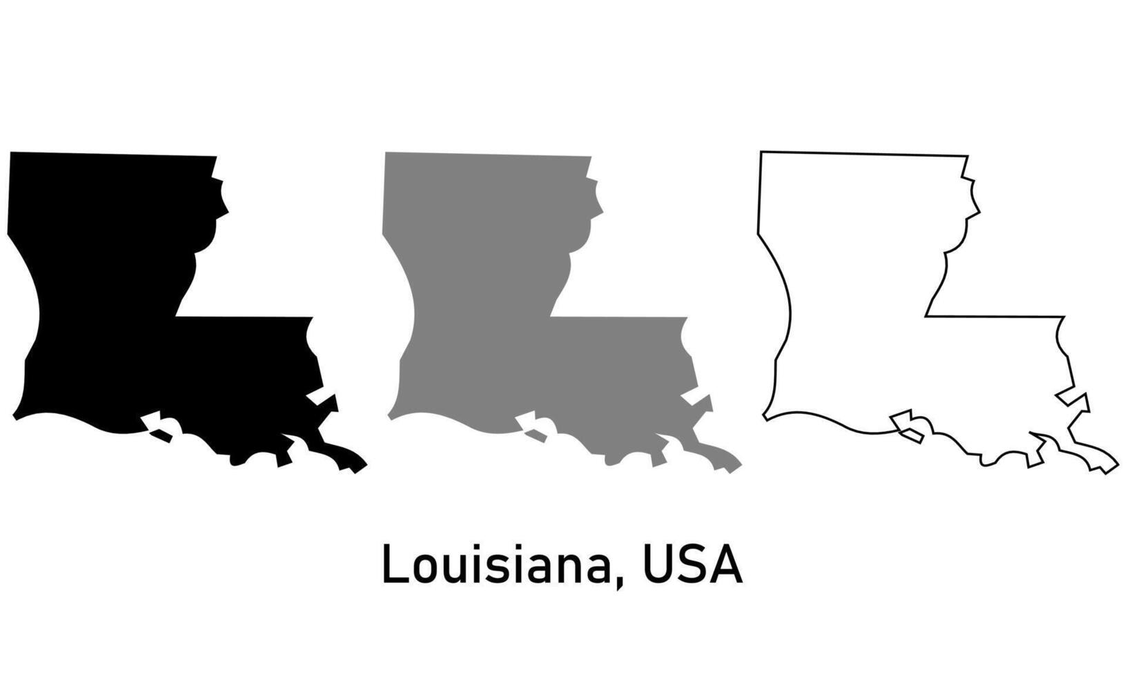 louisiana map illustration isolated on background. map in black, gray, and outlines vector