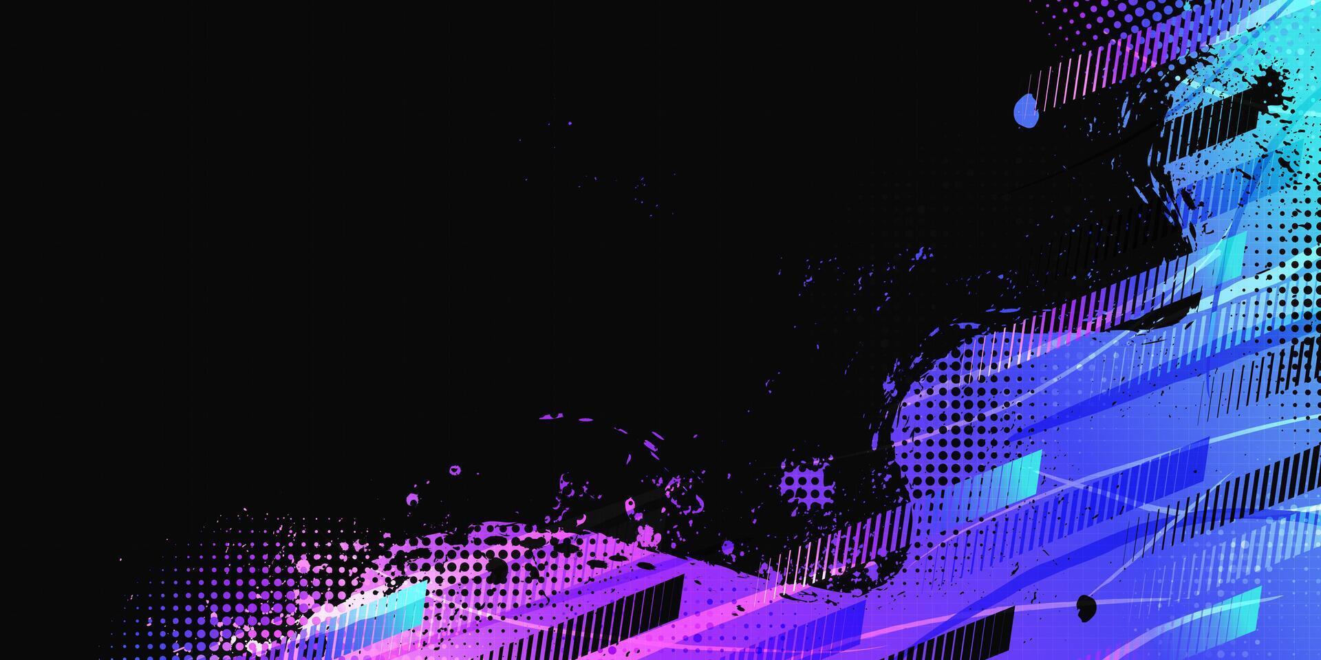 Colorful Gradient Grunge Background with Halftone Style. Abstract Brush Background with Speed Effect vector