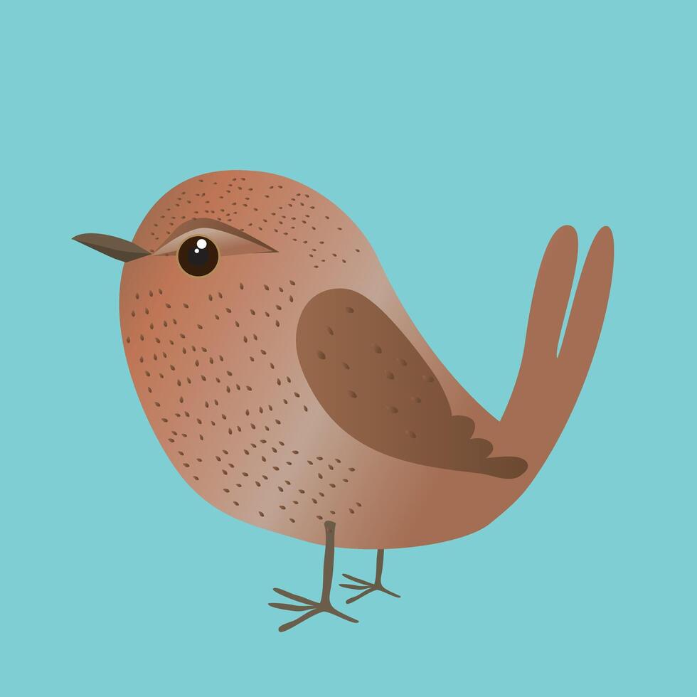 A cute wren cartoon illustration vector