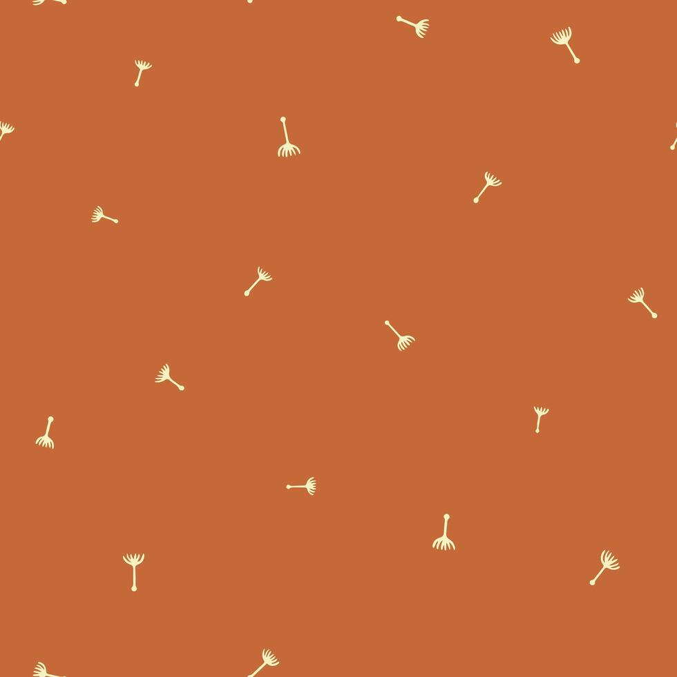 Seamless pattern with flying seeds on an orange background vector