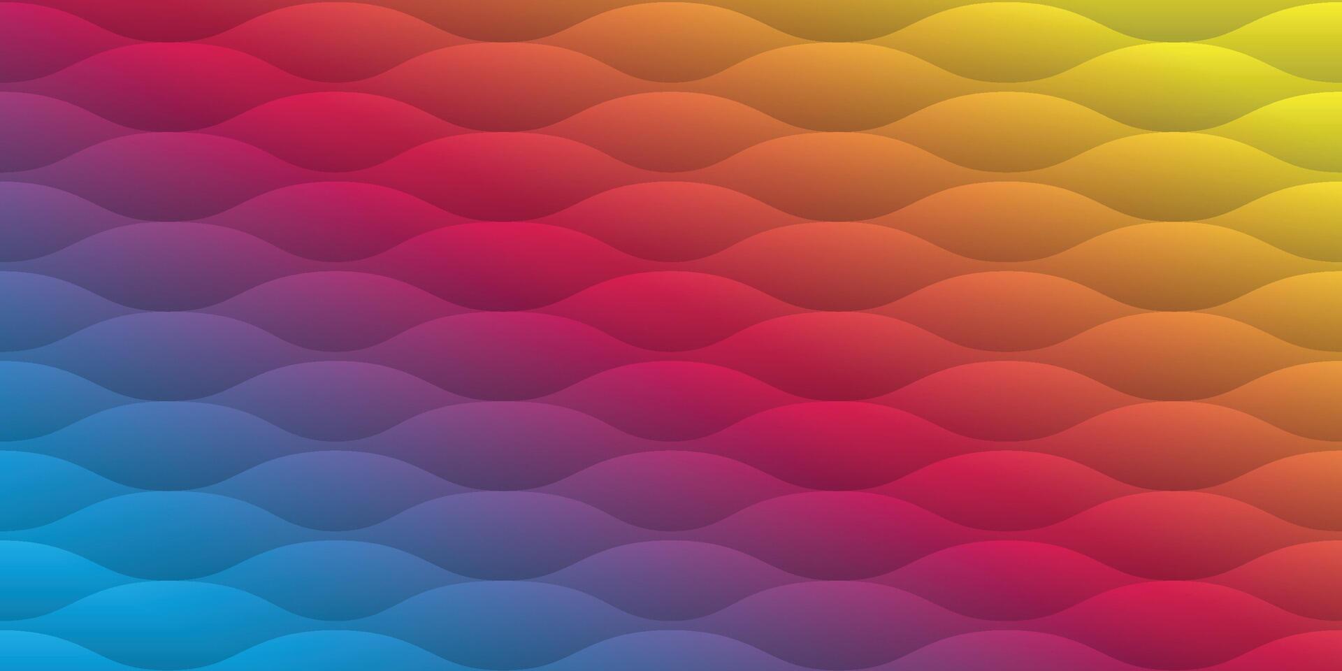 Yellow, pink to blue abstract background waves pattern modern glossy and shiny gradient lines futuristic vector