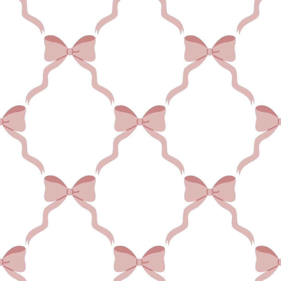 cute, cozy pattern of pink bows vector