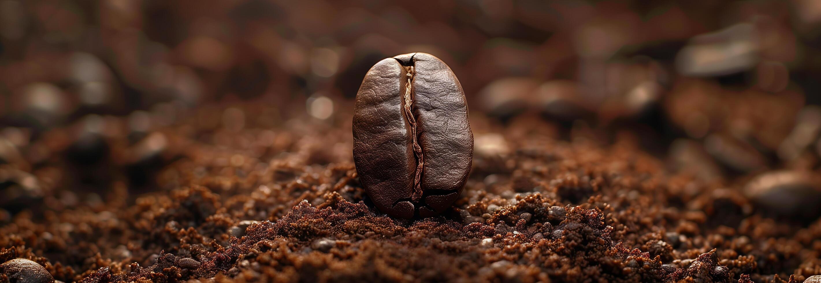 A coffee bean on the ground photo