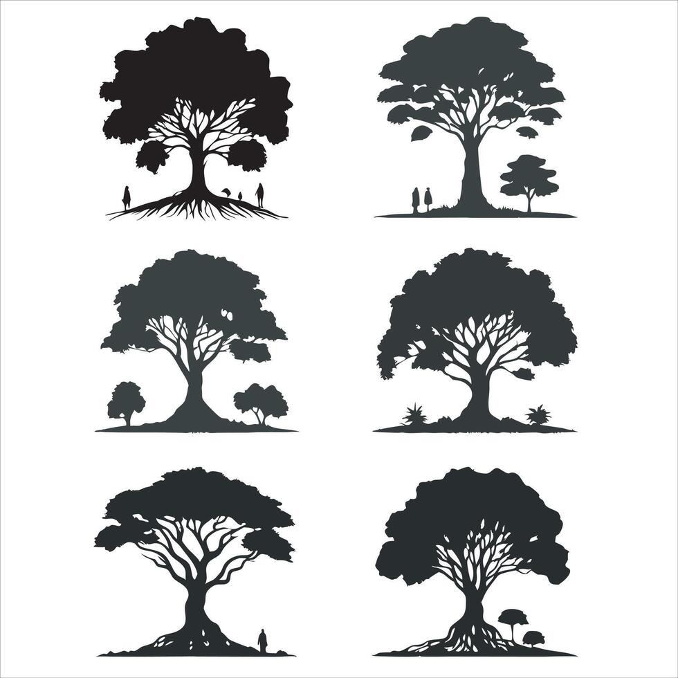 Tree silhouettes set vector