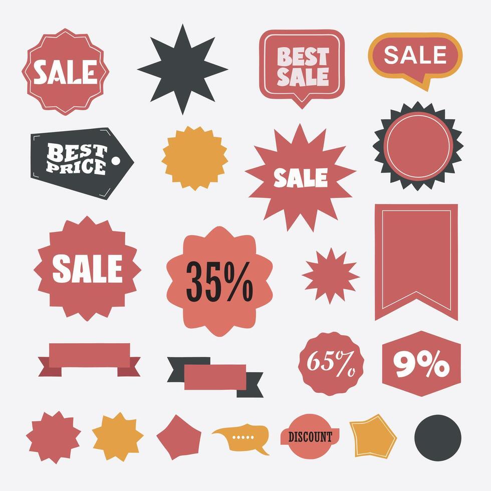 sale stickers and labels set vector