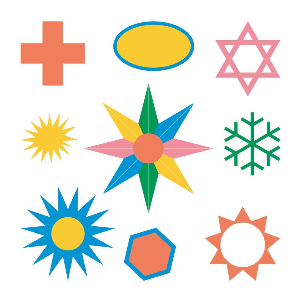 A set of shapes and symbols that are used in a religious ceremony vector