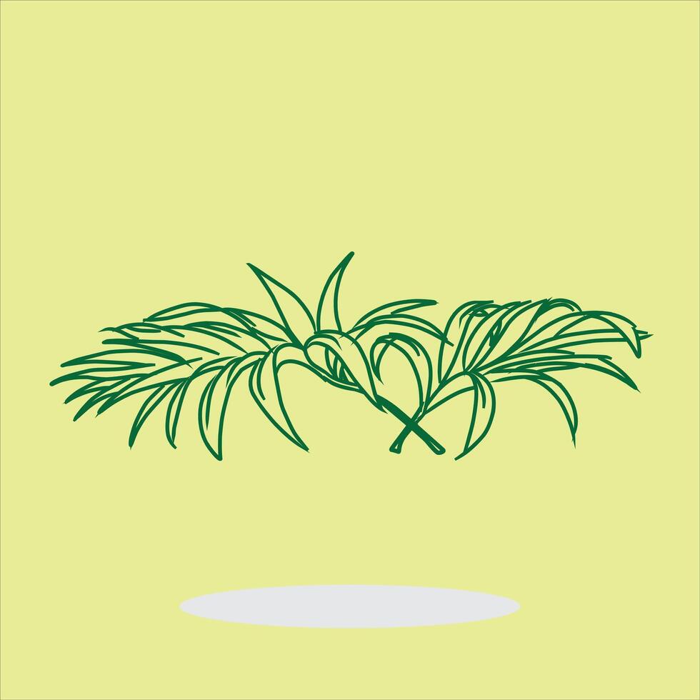 Illustration of Green Palm Leaves on a Light Green Background vector