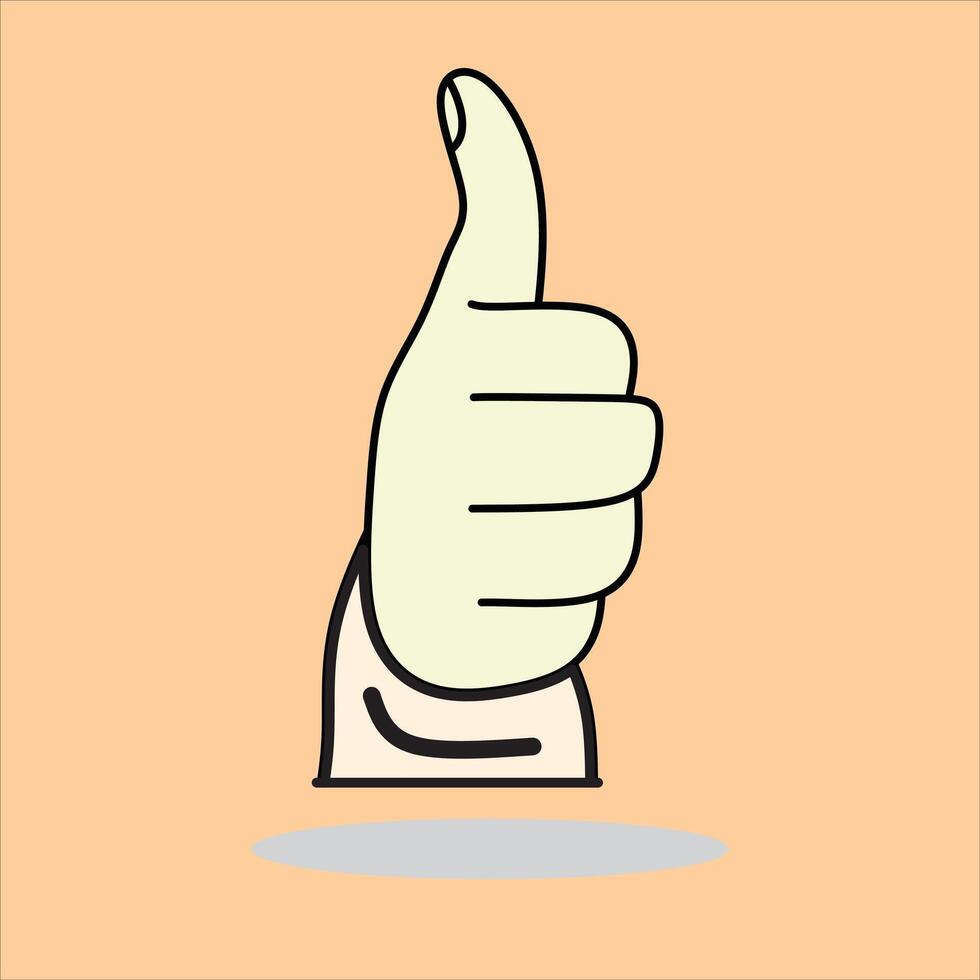 Thumbs Up Illustration. An engaging illustration of a hand giving the thumbs up gesture, symbolizing approval and agreement. vector