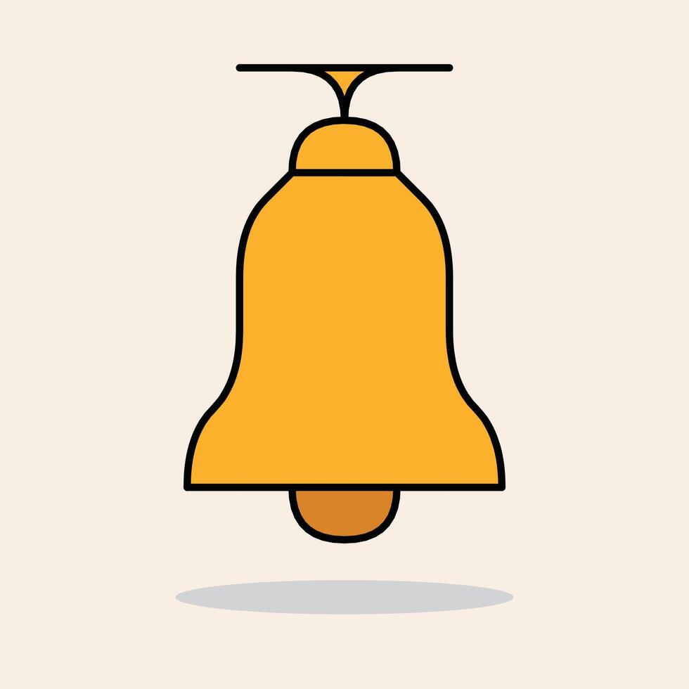 Iconic Bell. A simple yet striking illustration of a classic bell, symbolizing alerts, notifications, or calls to action. vector