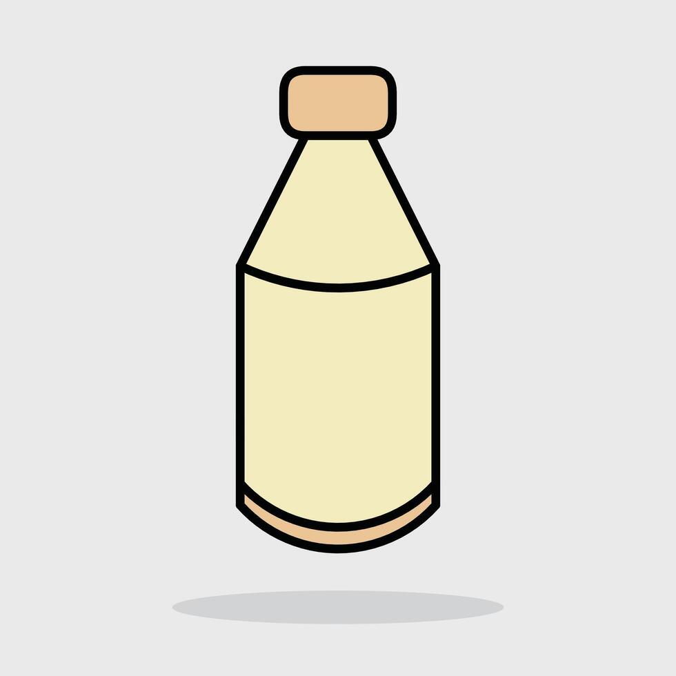 Milk Bottle Icon. Minimalist illustration of a milk bottle, a staple in homes and cafes, evoking a sense of freshness and purity. vector