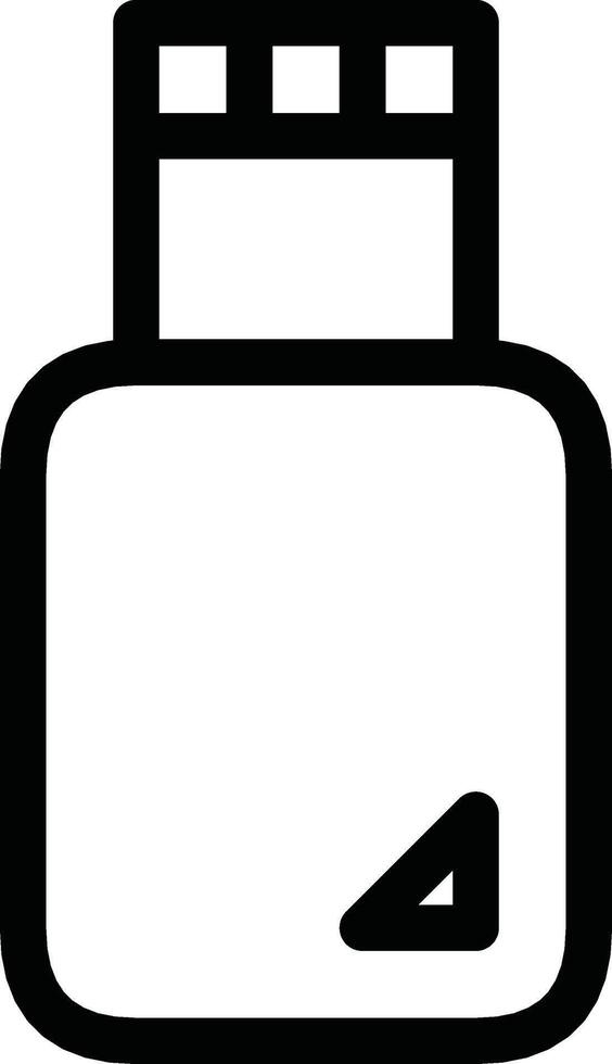 Simple Icon Depicting a USB Flash Drive or Storage Device in Black and White vector