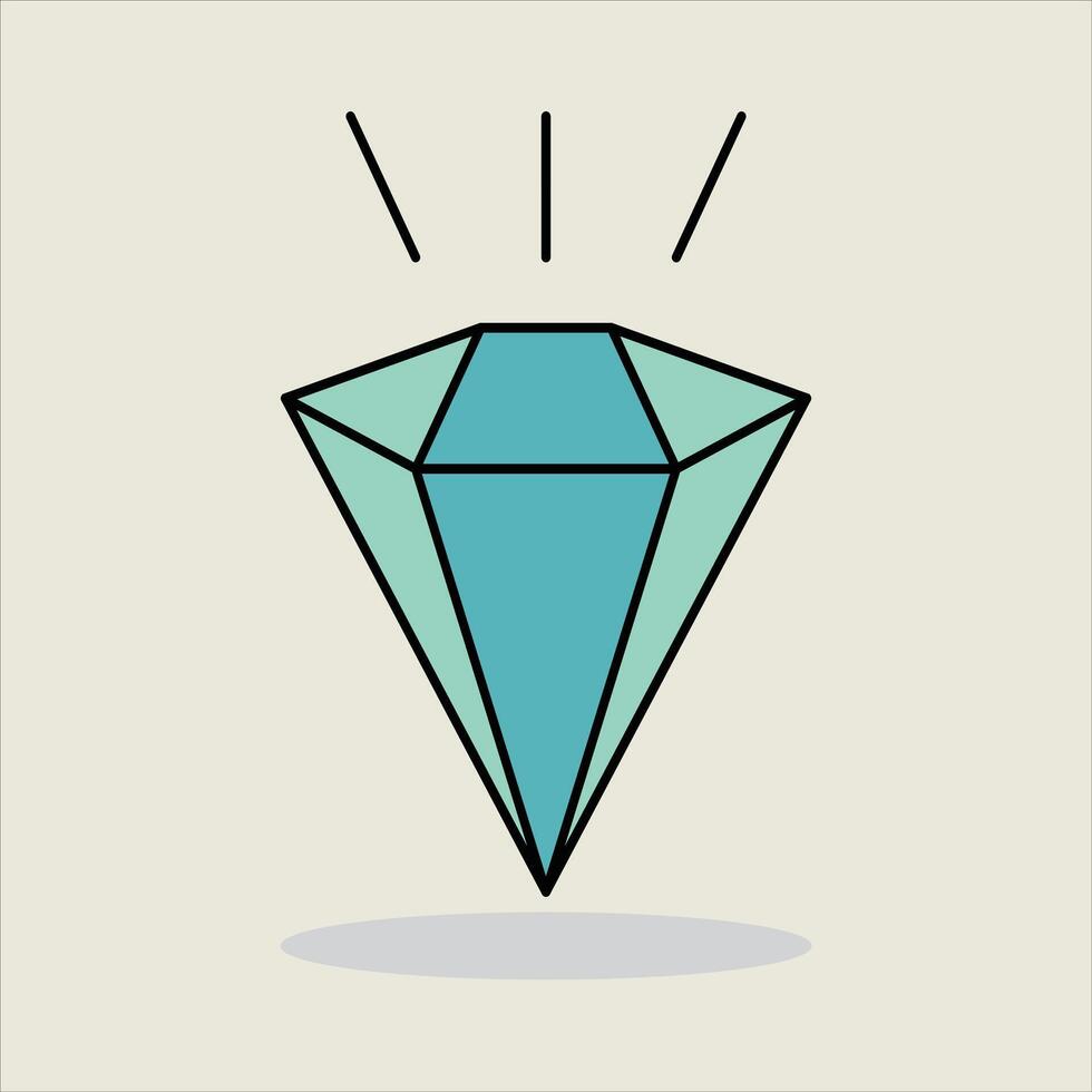 Minimalistic Illustration of a Shiny Diamond Gemstone in Modern Design Art vector
