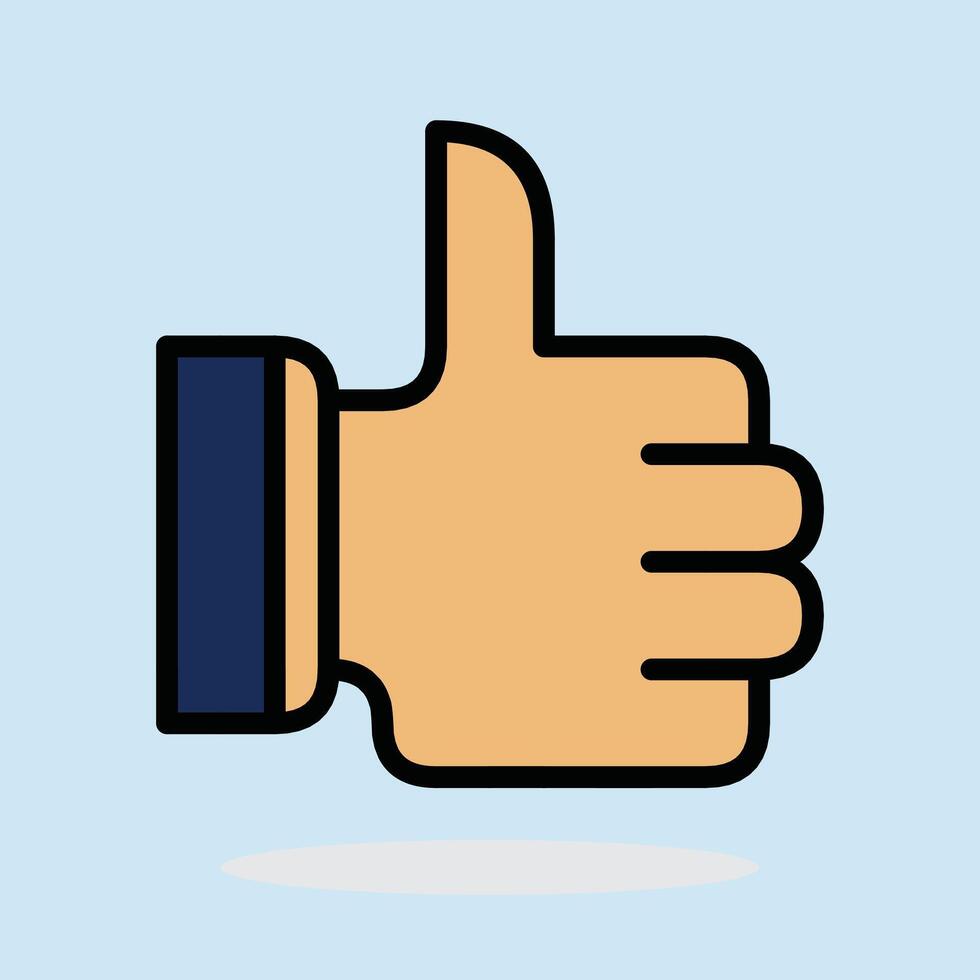 A 3D hand icon with a thumb up or down, a social media approve sign vector