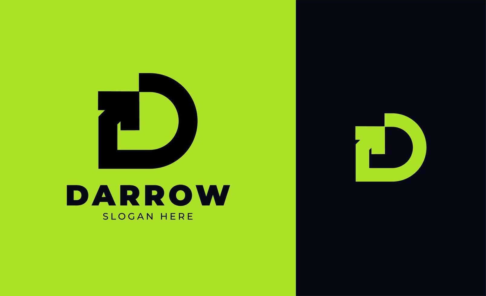 Logo D arrow, growth, start up, company, finance concept vector