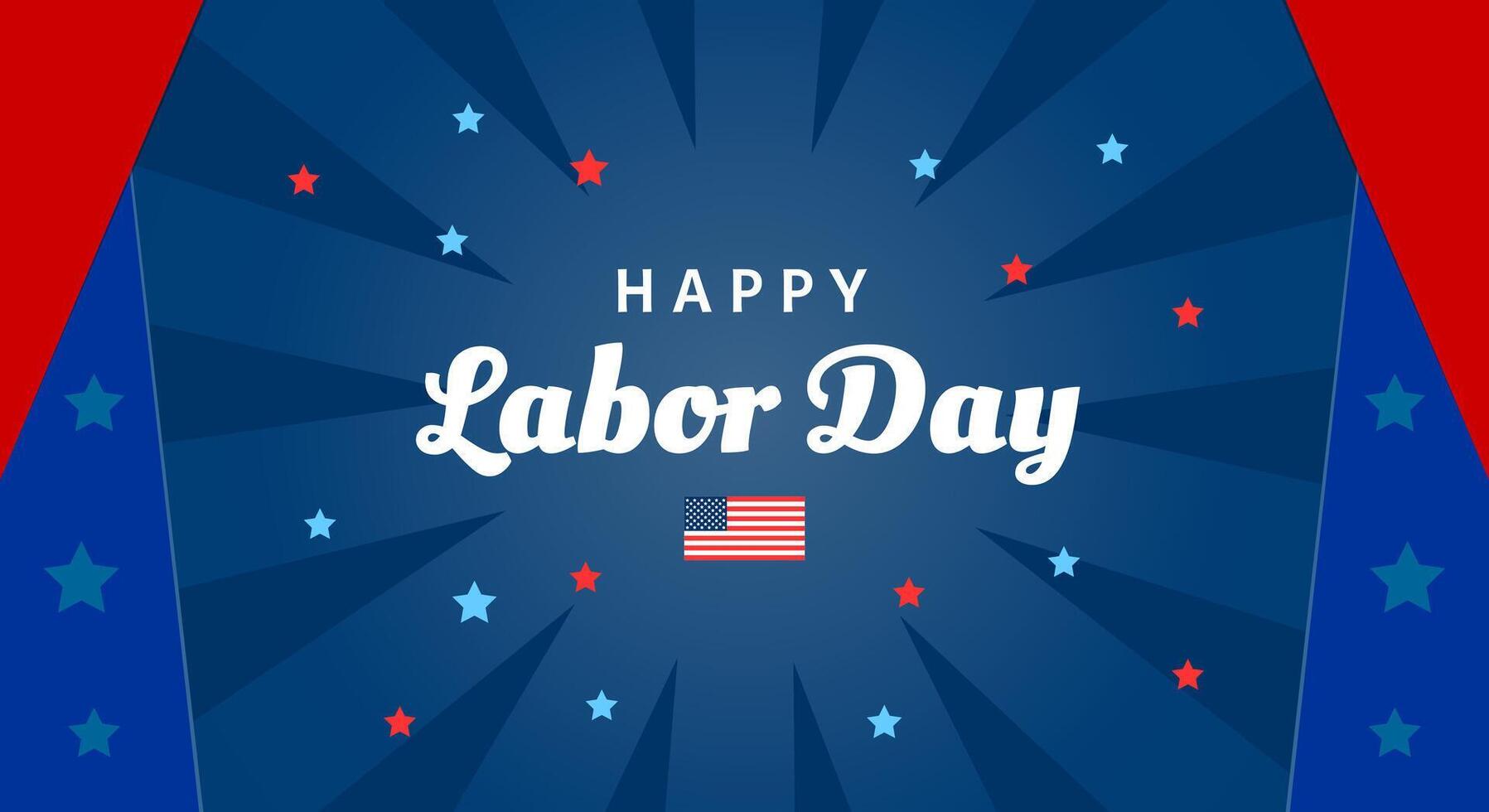 Happy Labor Day. Background template design with american flag for events, promotions, advertisements vector