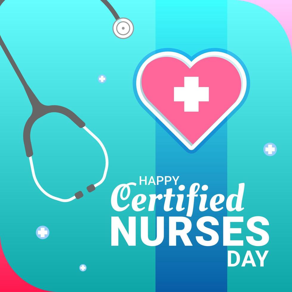 Happy Certified Nurses Day. Design social media greetings for the health and medical work of the annual event in March 19 vector