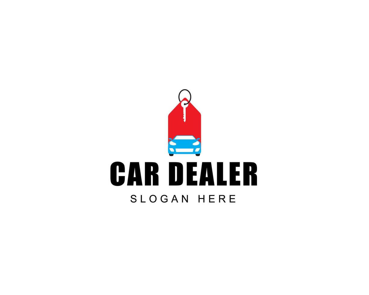 Car Logo Selling With Car, Key, And Tag. Auto Selling Logo For Dealer And Showroom vector