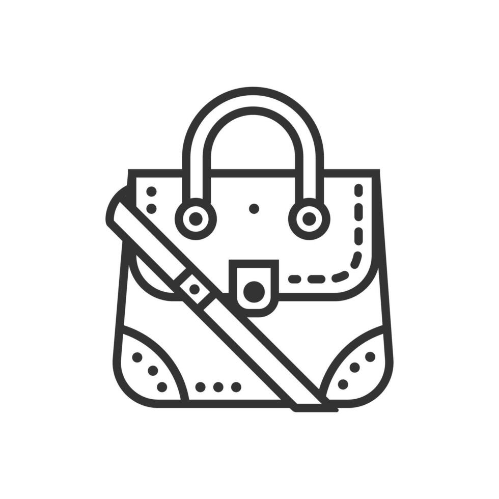Stylist cute handbag icon isolated. vector