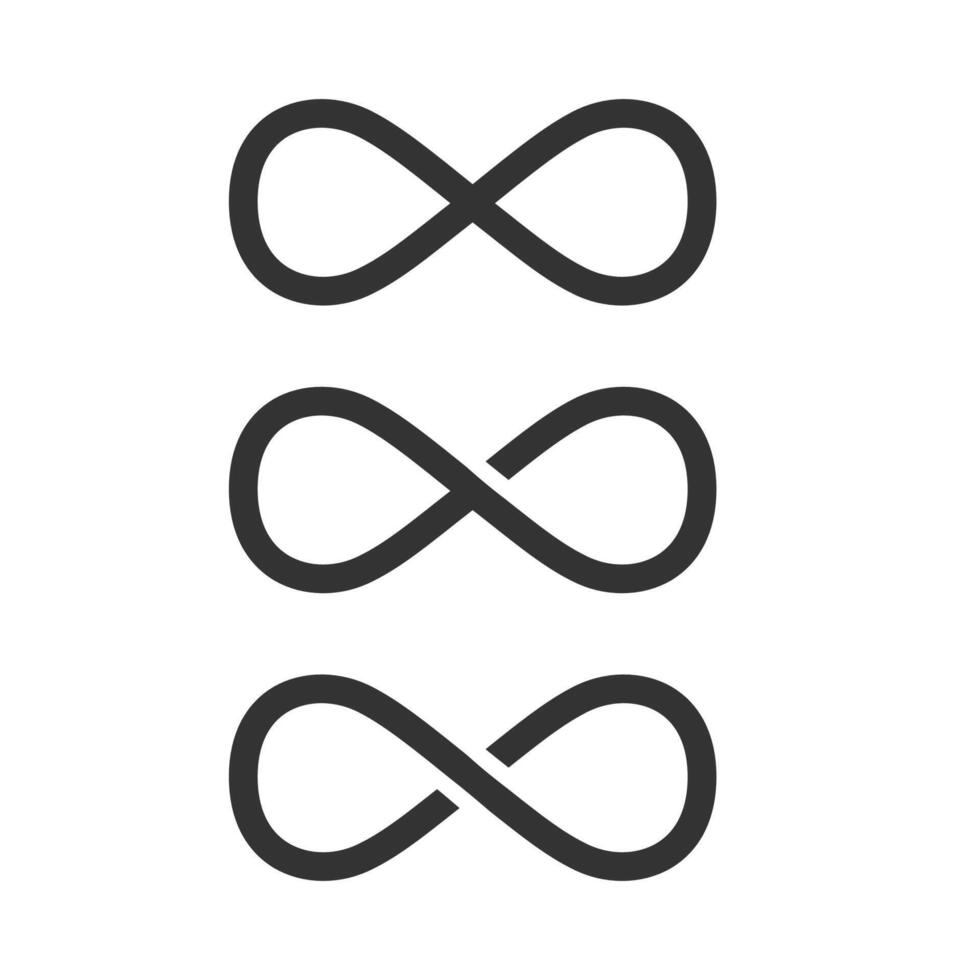 Infinity icon set isolated flat style design. vector