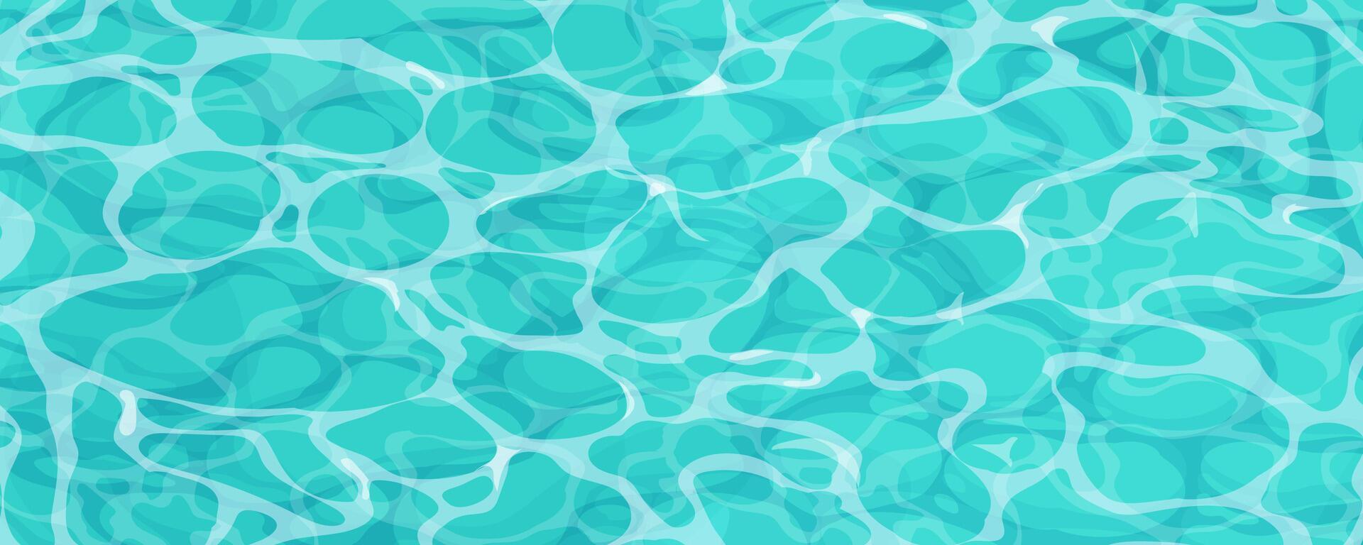 Water ripple surface pool or ocean water with glares sunlight reflections, game texture top view. Beach sea clean and deep water. vector