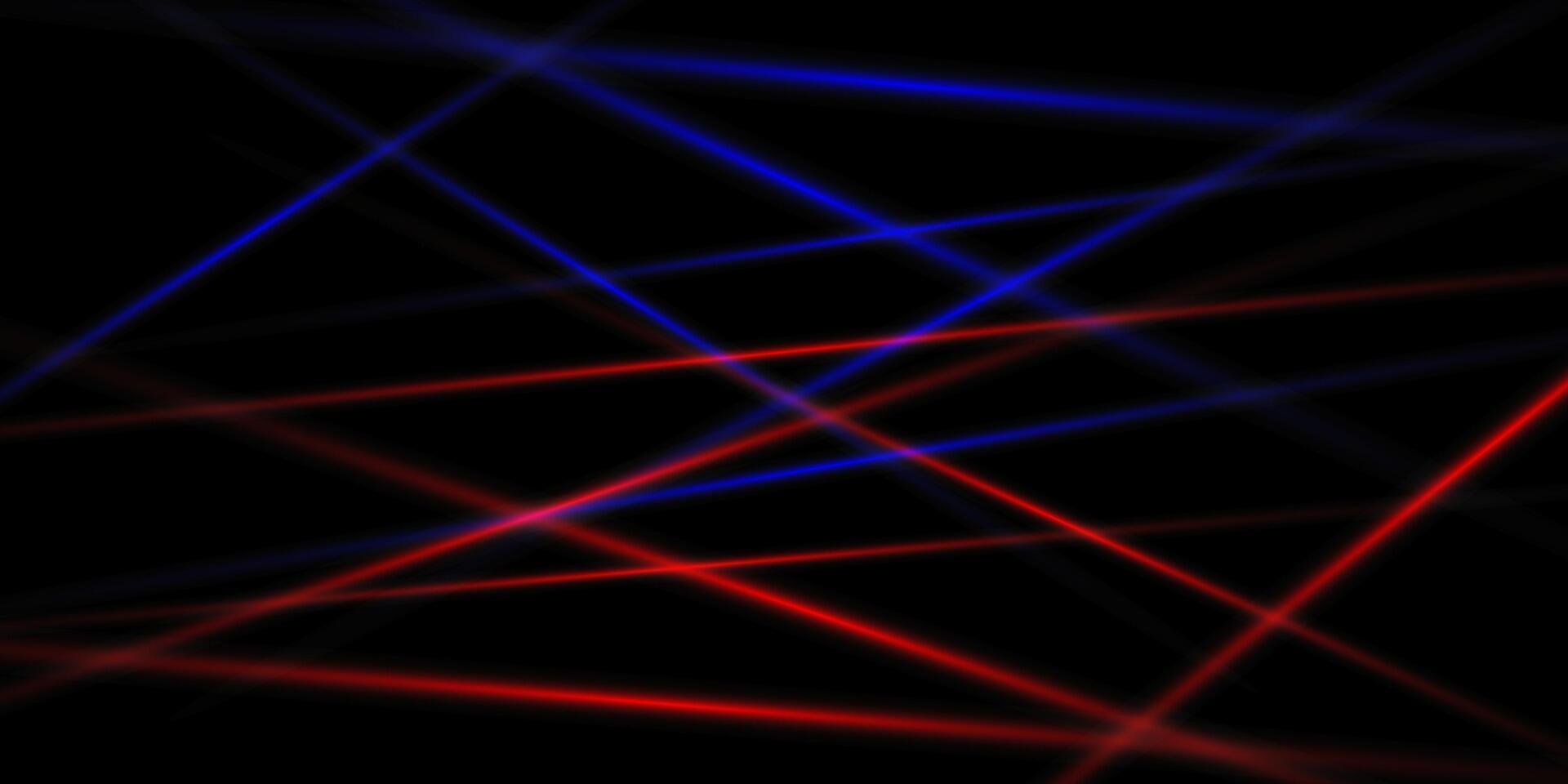 Abstract background with red and blue laser lines. Neon light. Special effect of horizontal speed lines. vector
