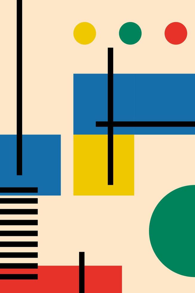Poster, cover in Bauhaus style. Minimalist geometric design vector