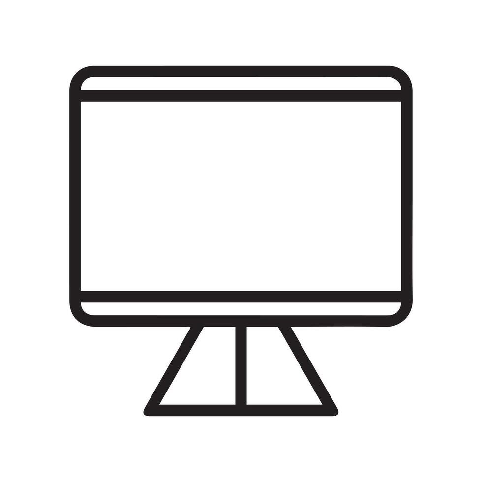 Simple Line Art Illustration of a Computer Monitor vector