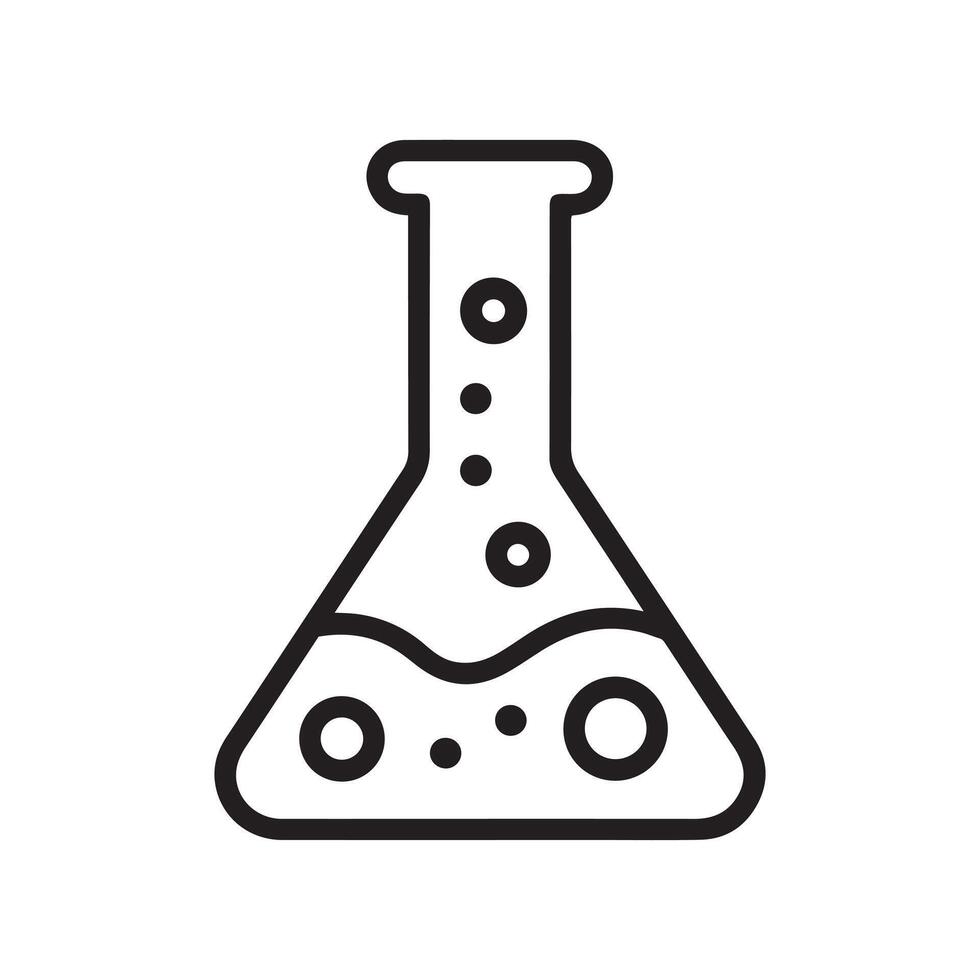 Simple Line Art Illustration of a Laboratory Flask vector