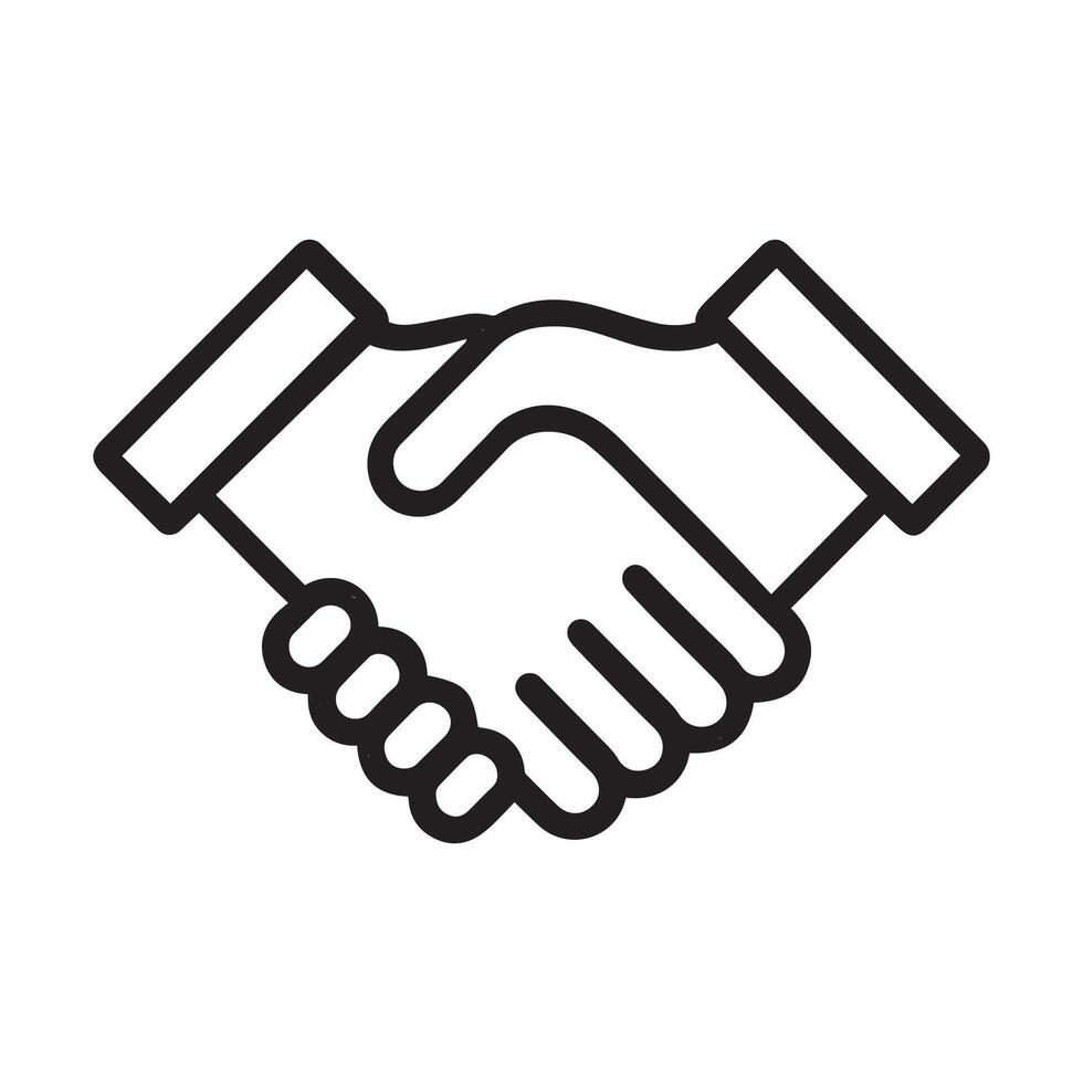Simple Line Art Illustration of a Business Handshake vector