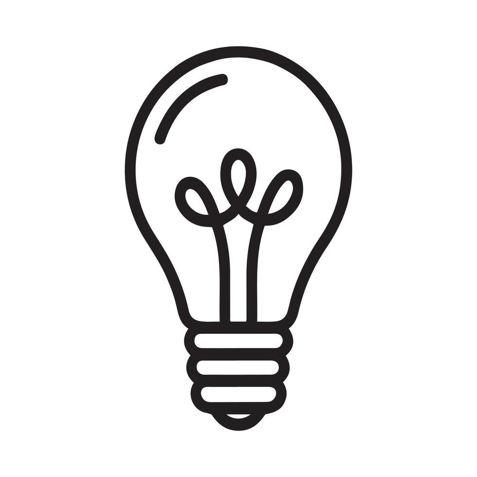 Simple Line Art Illustration of a Lightbulb vector
