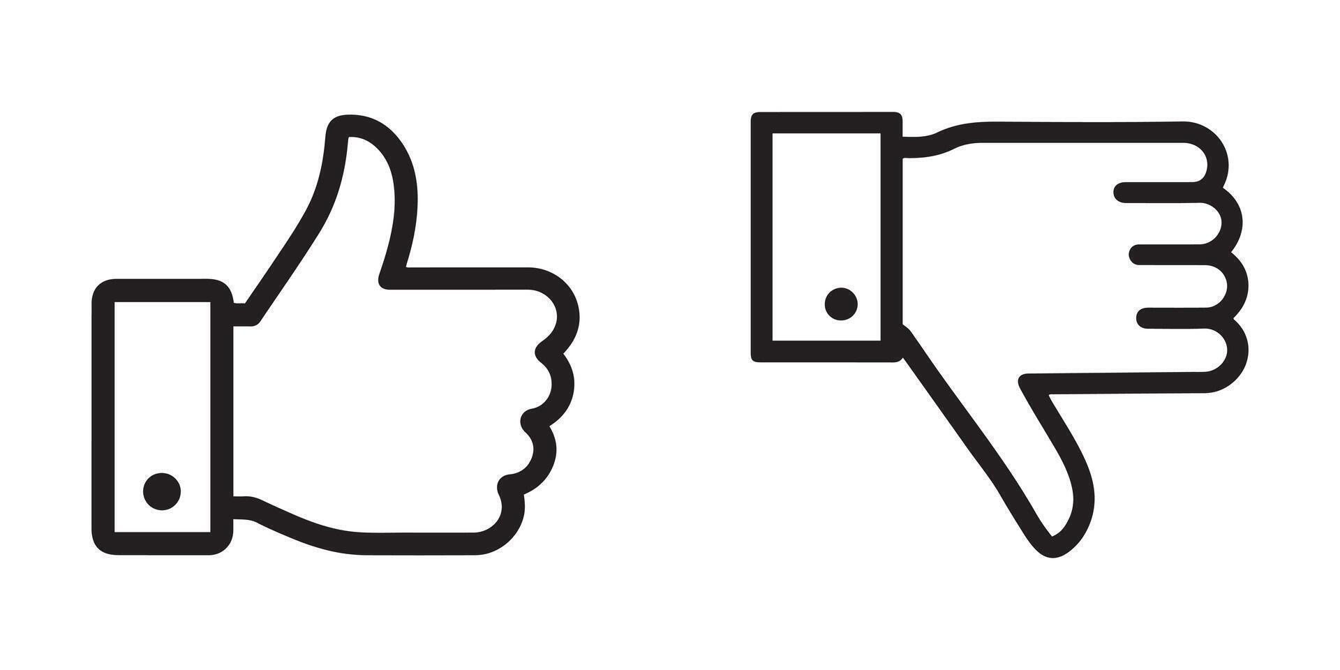 Simple Thumbs Up and Down Icons for Feedback vector