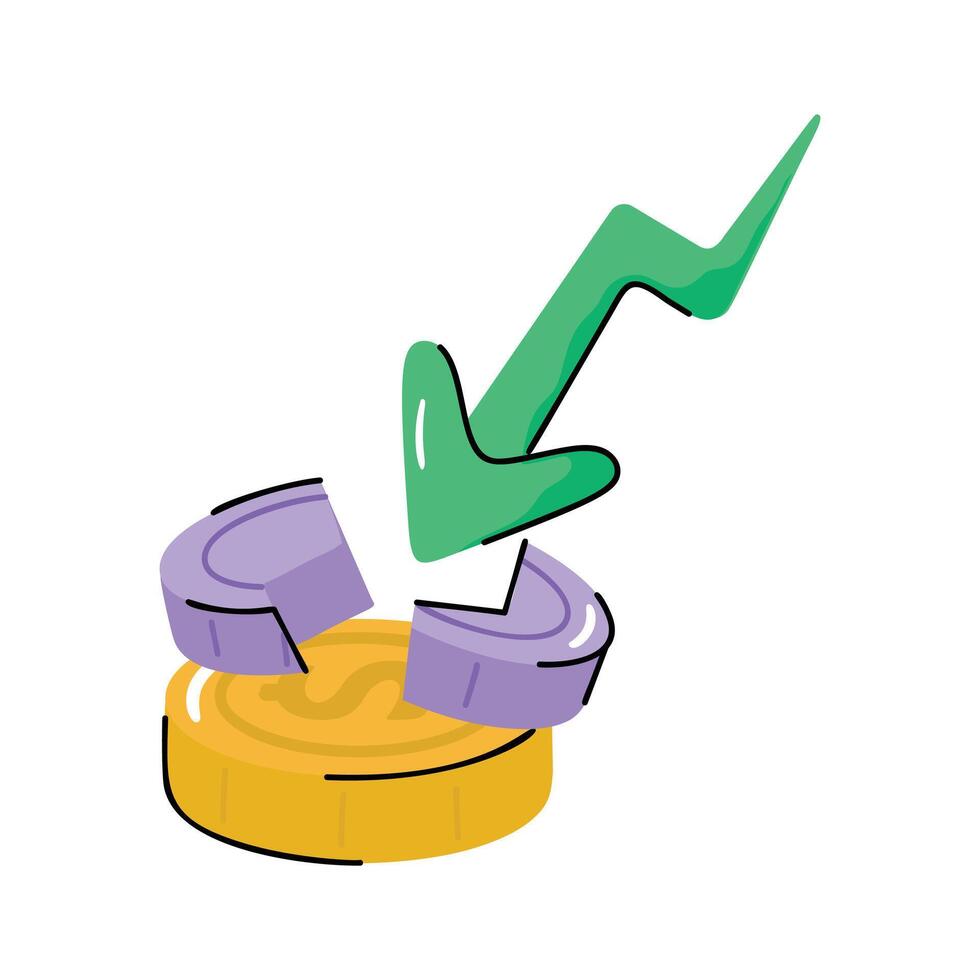 Latest hand drawn style icon of bankrupt concept vector