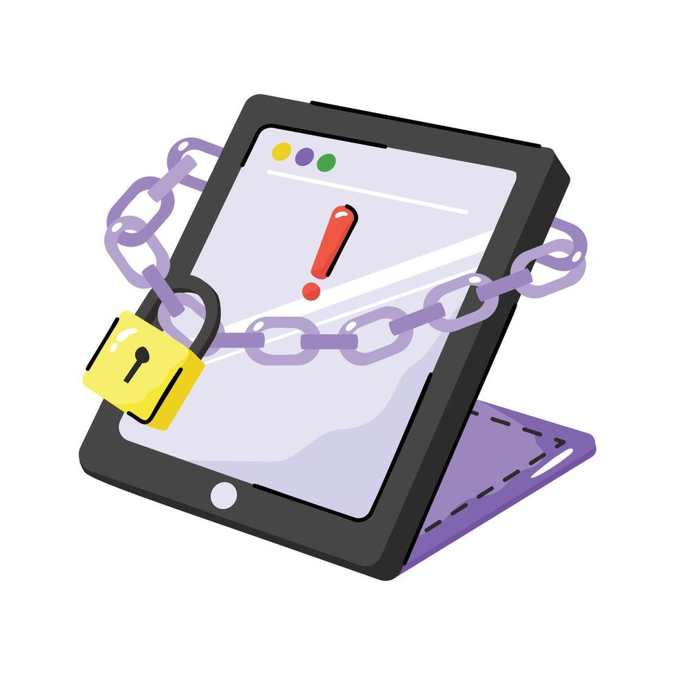Get this amazing doodle icon of data hacker alert vector