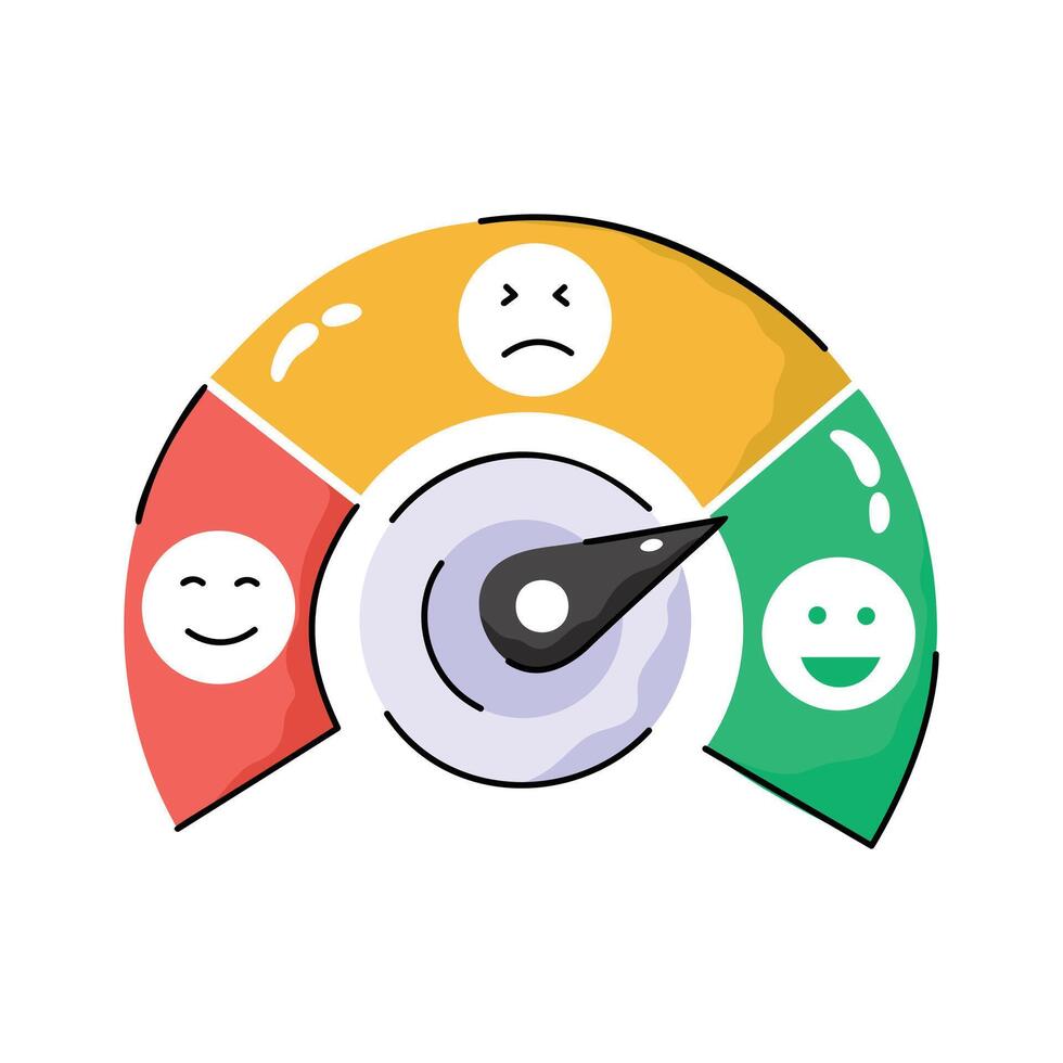 Modern yet handy doodle icon of customer feedback meter vector